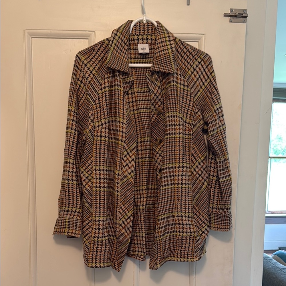 Cabi Plaid Button-Up Shirt Jacket 70s vintage style